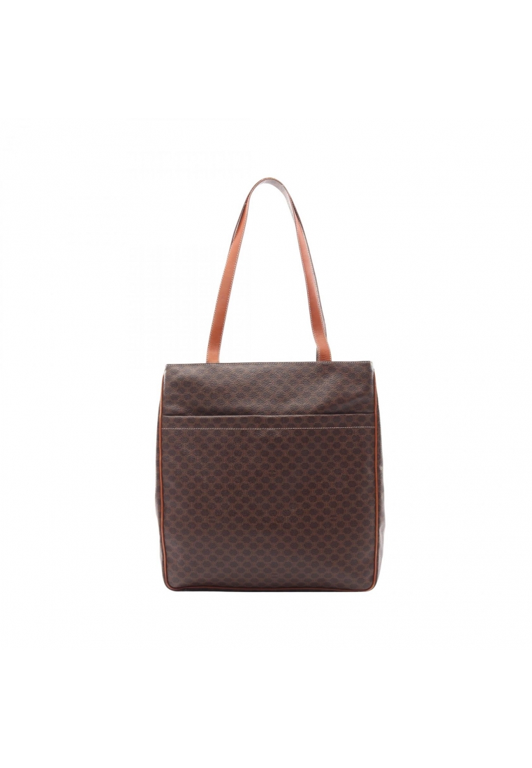 CELINE Pre-Loved Celine Macadam Shoulder bag tote bag PVC leather Dark brown Brown