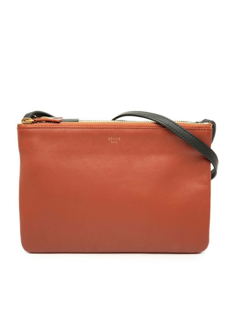 CELINE Pre-Loved Celine Small Tricolor Lambskin Trio Crossbody
