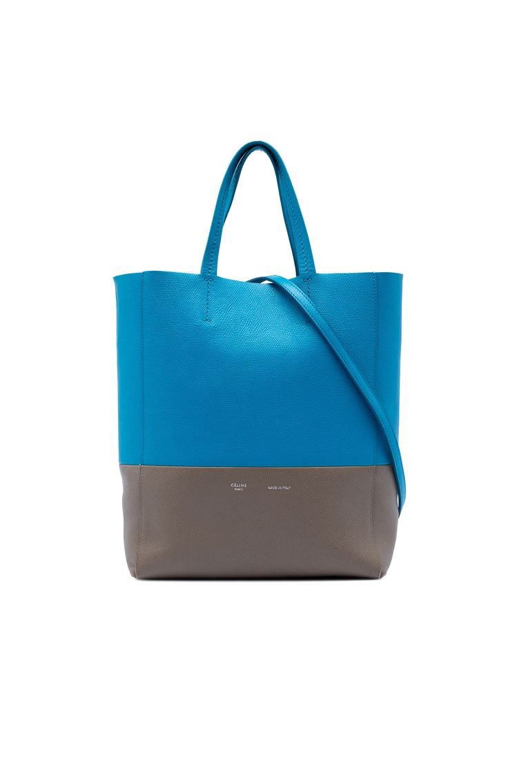 Celine Pre-Loved Celine Small Bicolor Grained Calfskin Vertical Cabas Tote