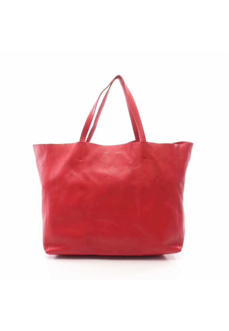 CELINE Pre-Loved Celine horizontal hippopotamus Shoulder bag tote bag leather Red