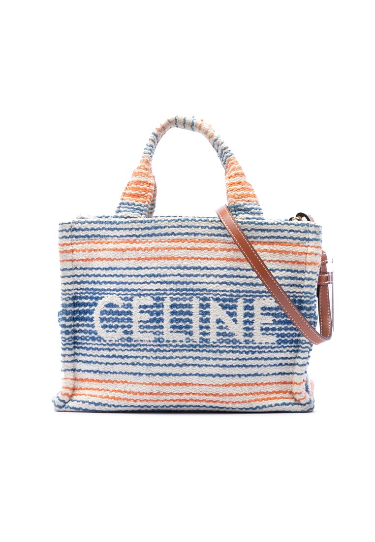 CELINE Pre-Loved Celine Small Canvas Cabas Thais Satchel