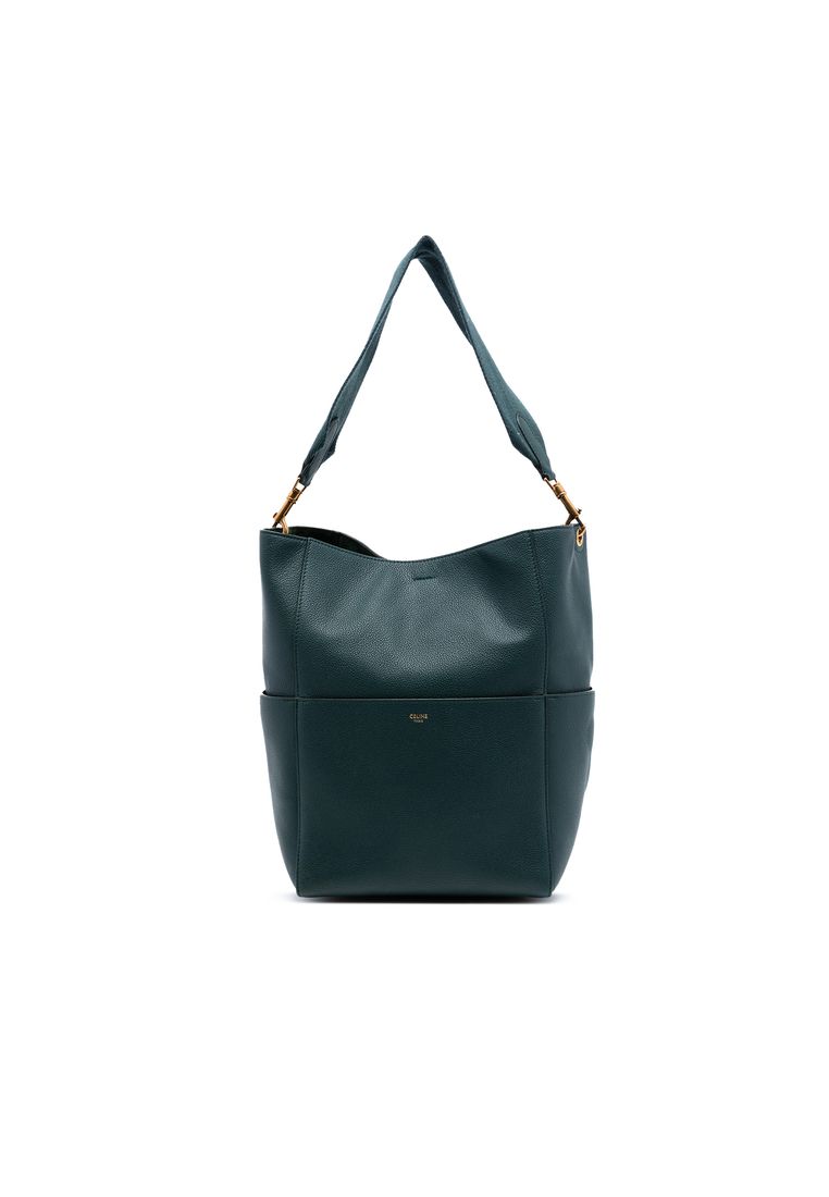 CELINE Pre-Loved Celine Medium Leather Seau Sangle Bucket Bag