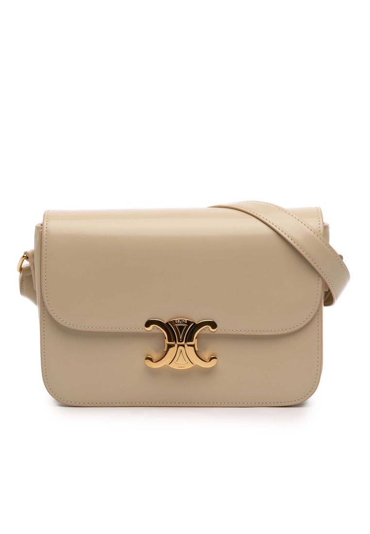 CELINE Pre-Loved Celine Classique Shiny Calfskin Triomphe Crossbody