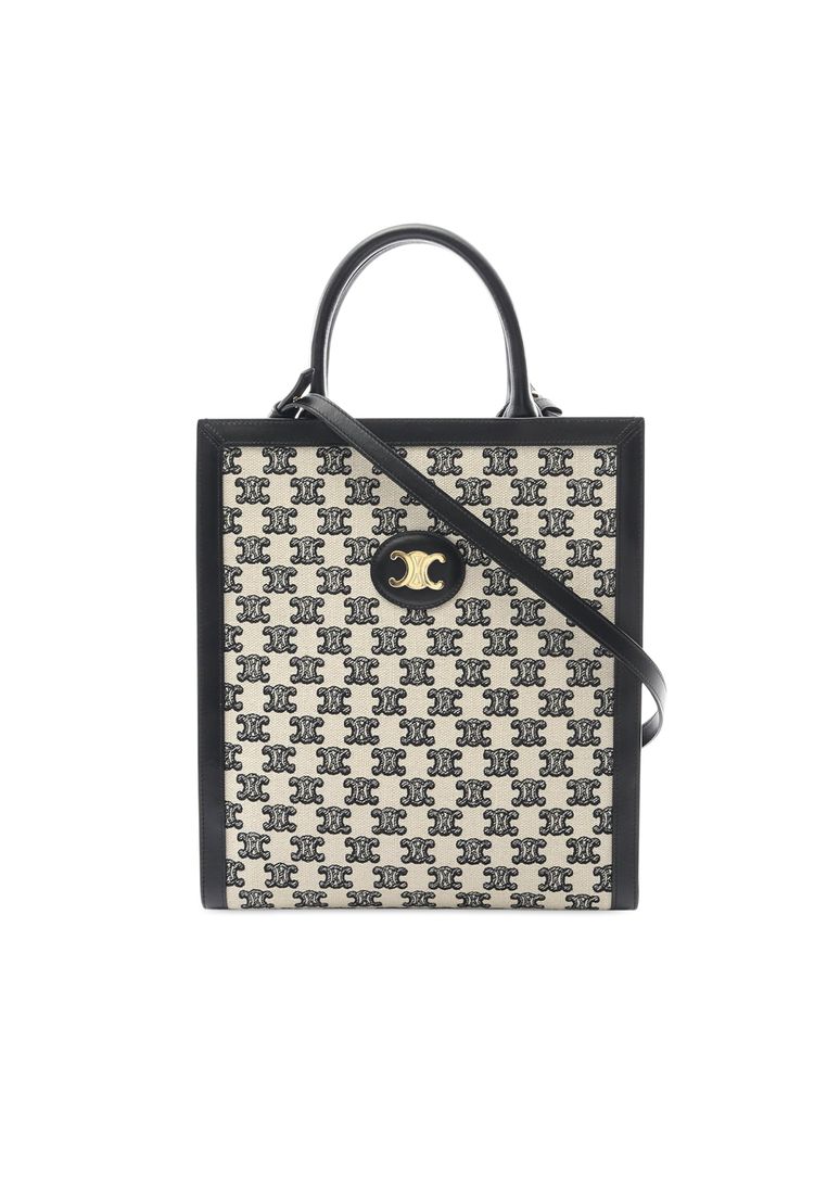 CELINE Pre-Loved Celine Small Triomphe Canvas Vertical Cabas Tote