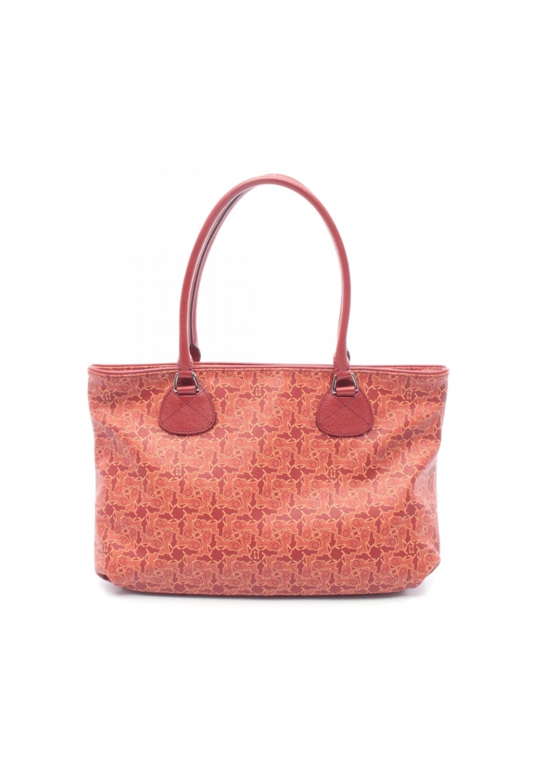 CELINE Pre-Loved Celine salkey Shoulder bag tote bag Coated canvas leather Red multicolor