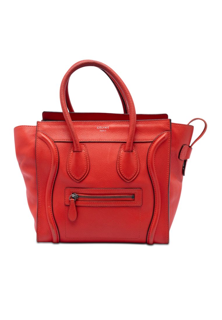 CELINE Pre-Loved Celine Micro Leather Luggage Tote