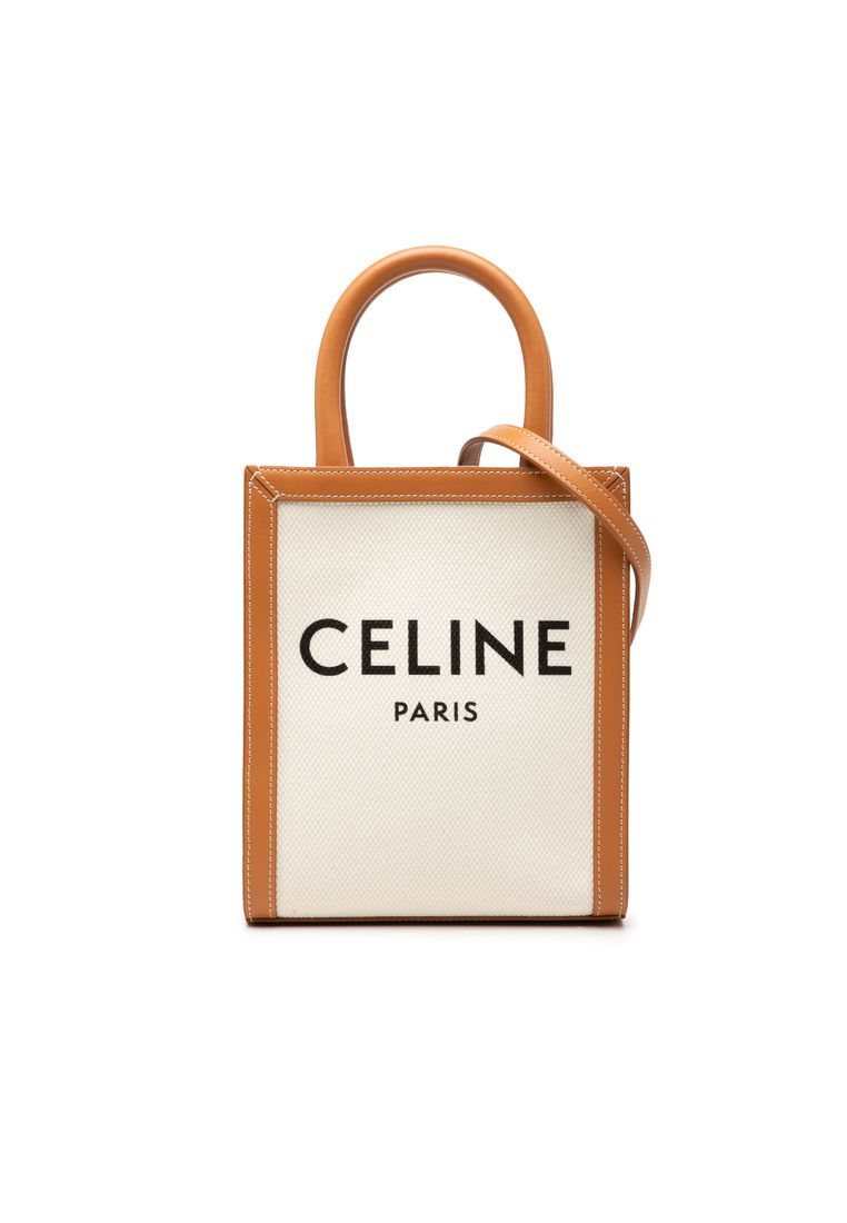Celine Pre-Loved Celine Mini Canvas Vertical Cabas Tote