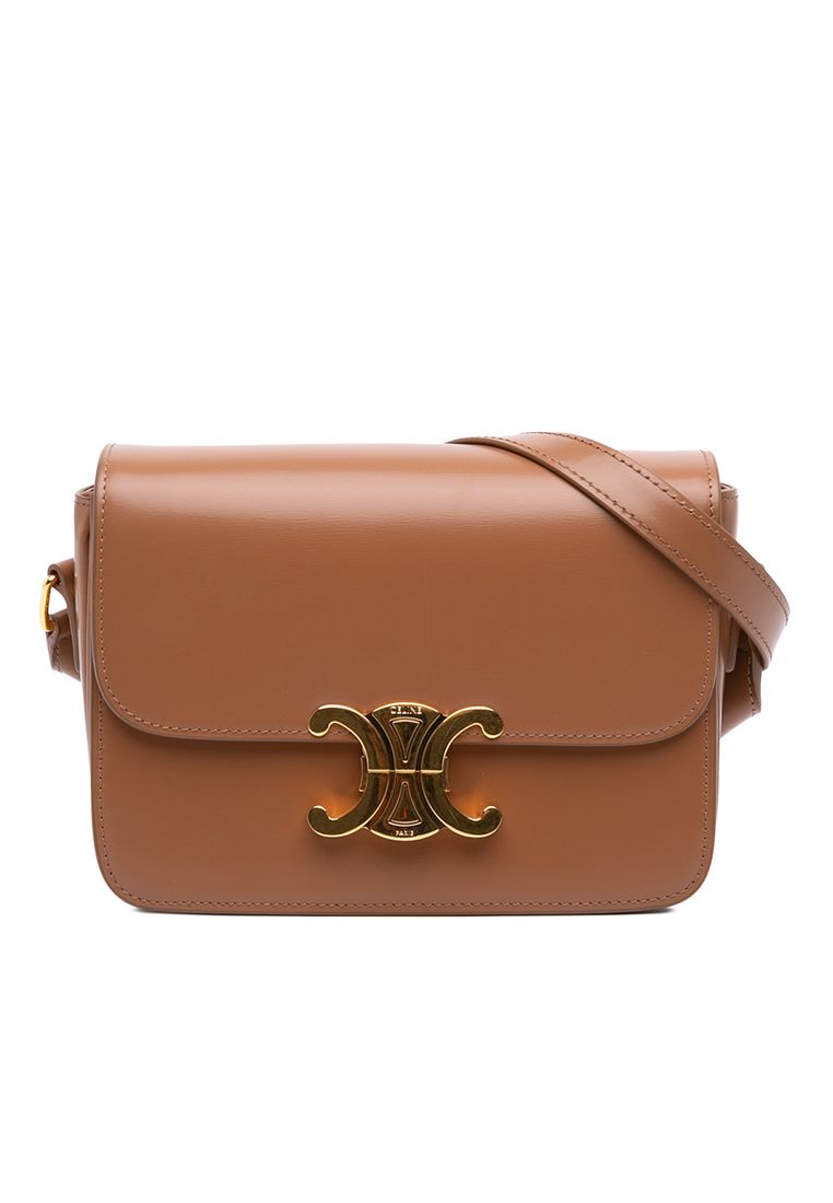 CELINE Pre-Loved Celine Teen Shiny Calfskin Triomphe Crossbody