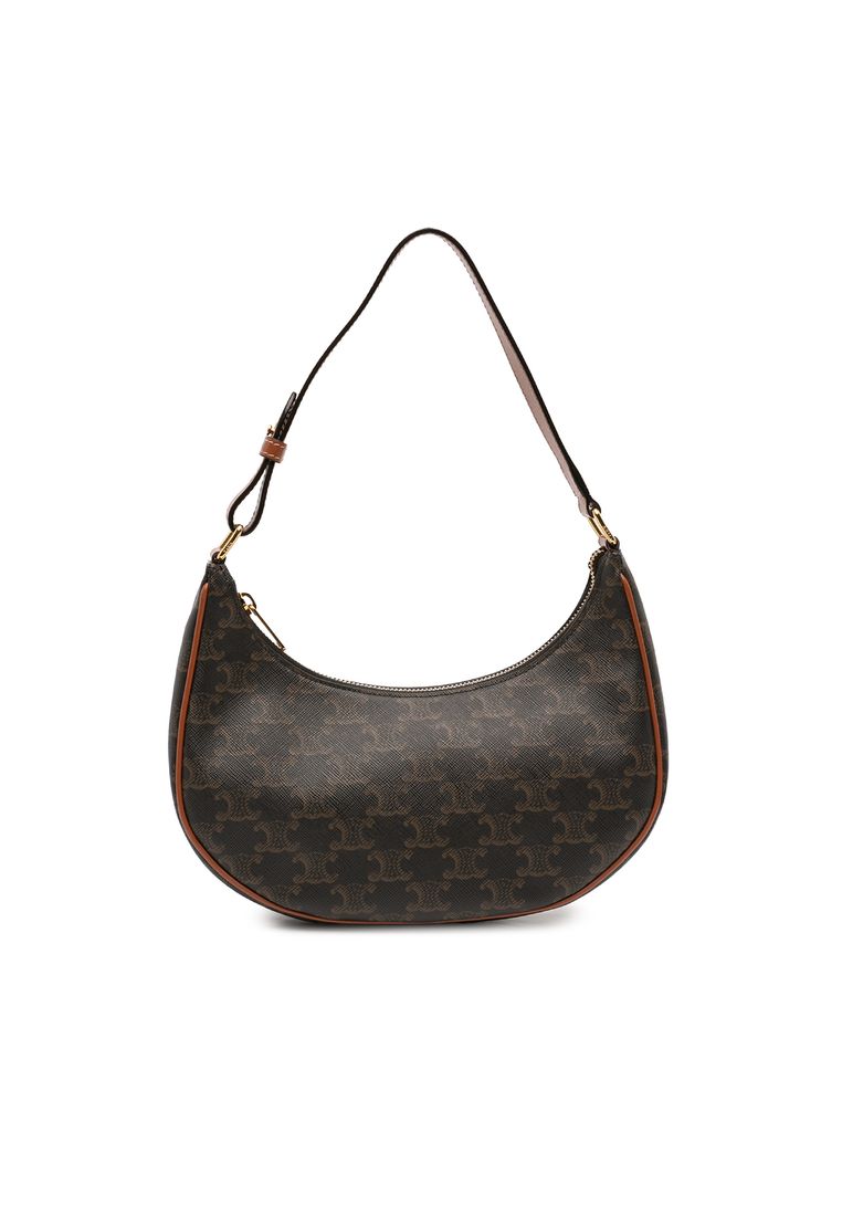 CELINE Pre-Loved Celine Triomphe Coated Canvas Ava Shoulder Bag