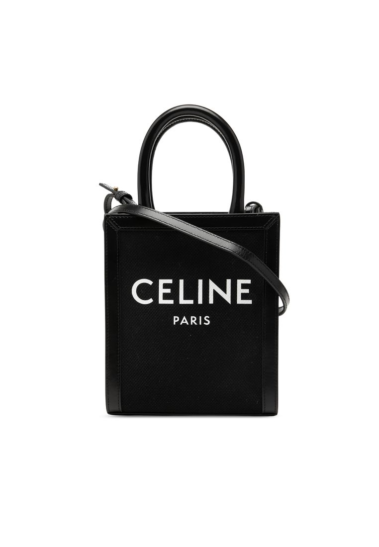 Celine Pre-Loved Celine Mini Canvas Vertical Cabas Tote