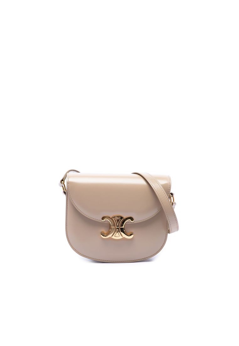 CELINE Pre-Loved Celine Teen Shiny Calfskin Triomphe Besace Clea Crossbody