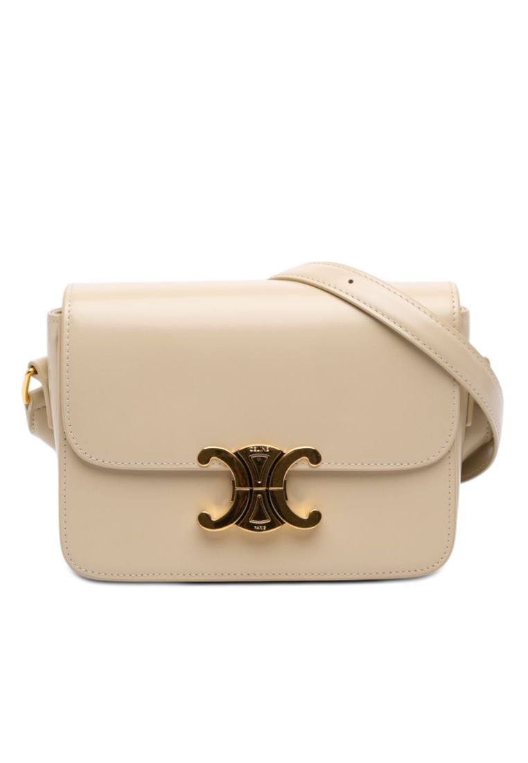CELINE Pre-Loved Celine Teen Shiny Calfskin Triomphe Crossbody