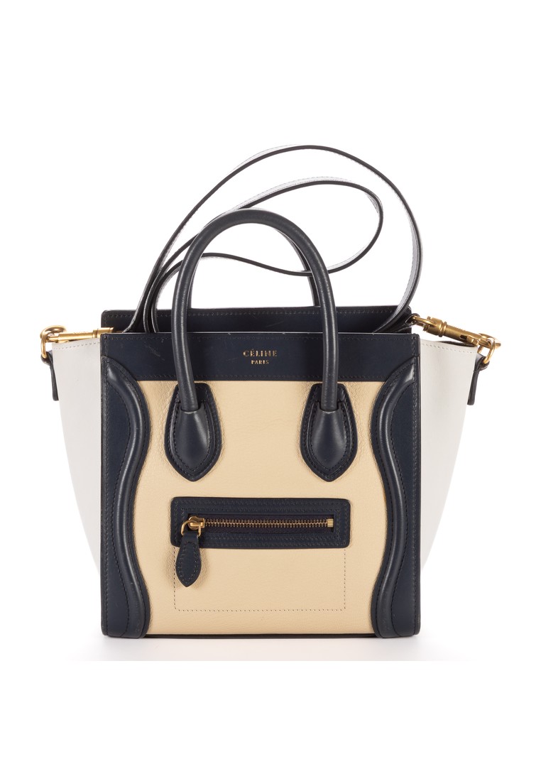 CELINE Pre-Loved Nano Tricolor Luggage
