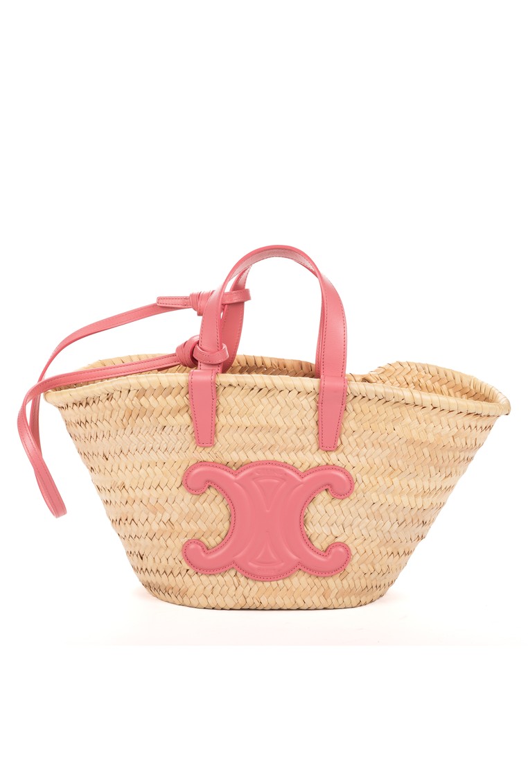 Celine Pre-Loved Teen Triomphe Raffia Panier