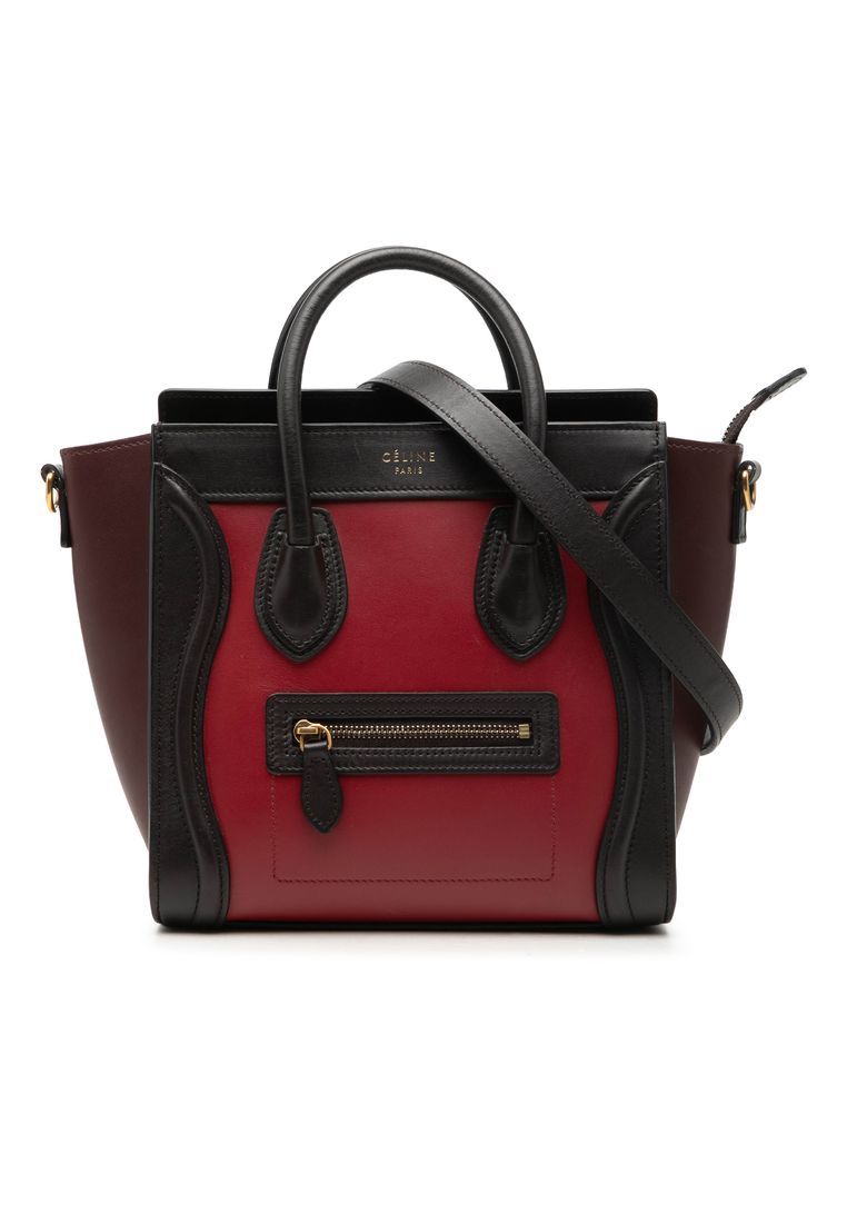 Celine Pre-Loved Celine Nano Tricolor Leather Luggage Tote