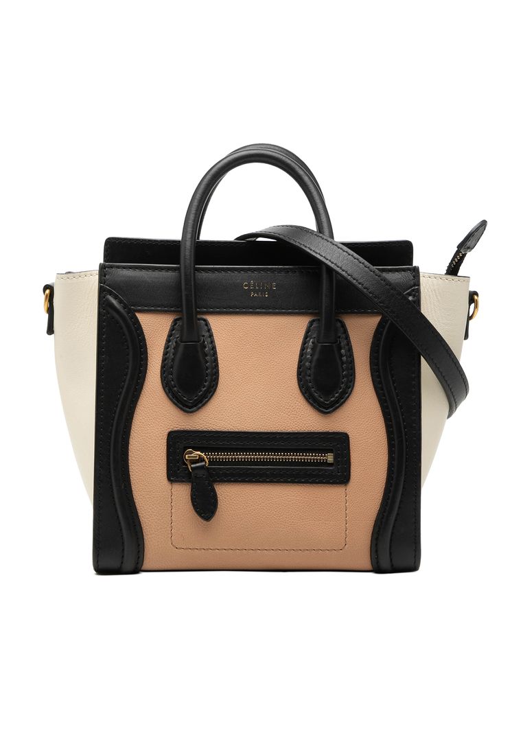CELINE Pre-Loved Celine Nano Tricolor Leather Luggage Tote