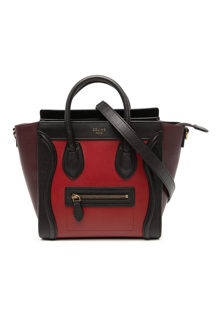 CELINE Pre-Loved Celine Nano Tricolor Leather Luggage Tote