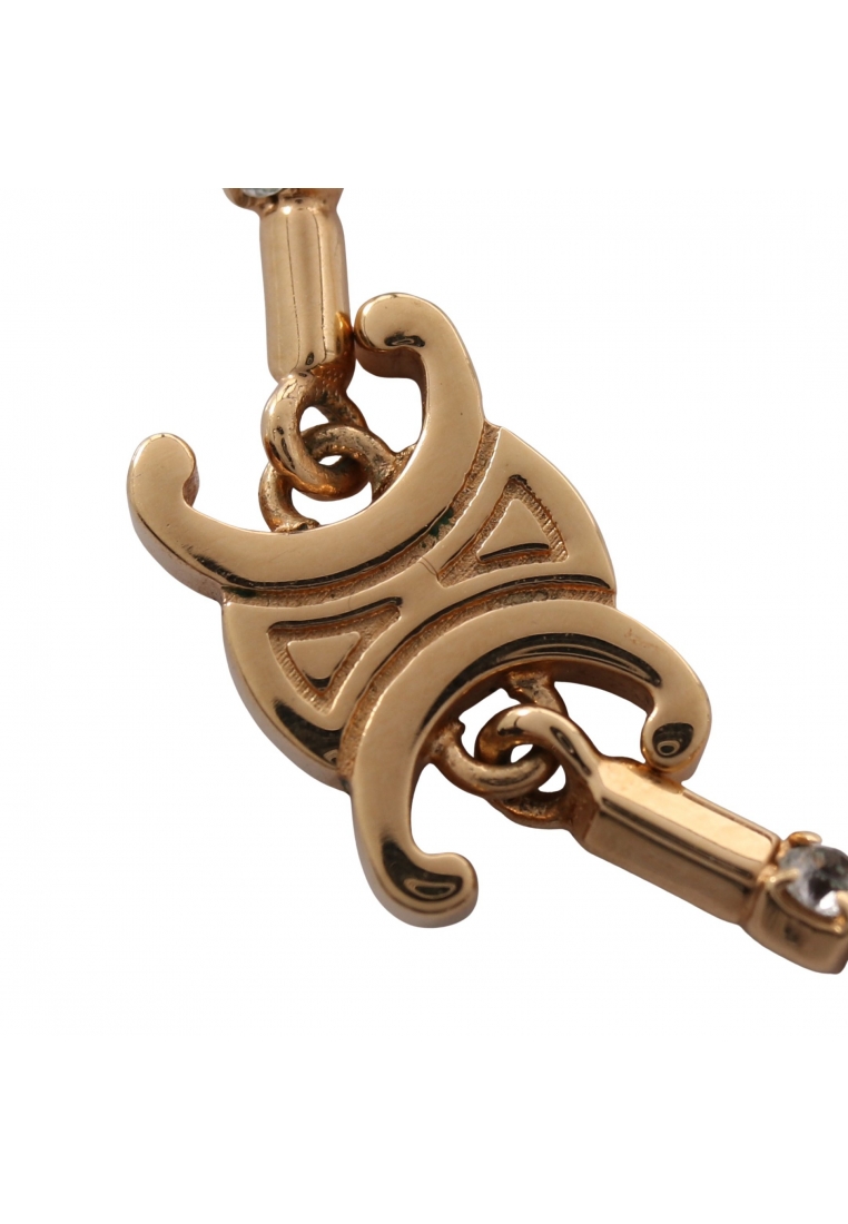 CELINE Pre-Loved Celine Triomphe Sparkle necklace GP Rhinestone gold clear