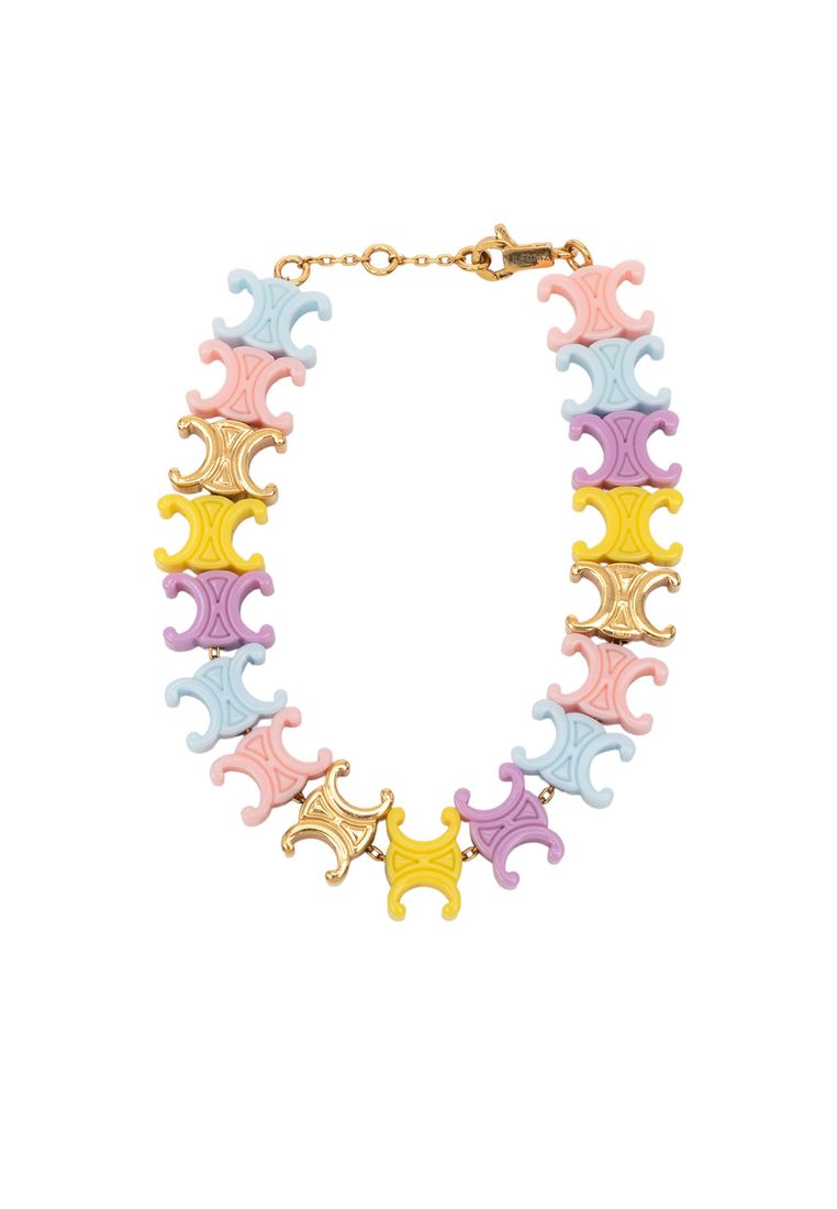 CELINE Pre-Loved Celine Multicolor Plexiglass Triomphe Baby Bracelet