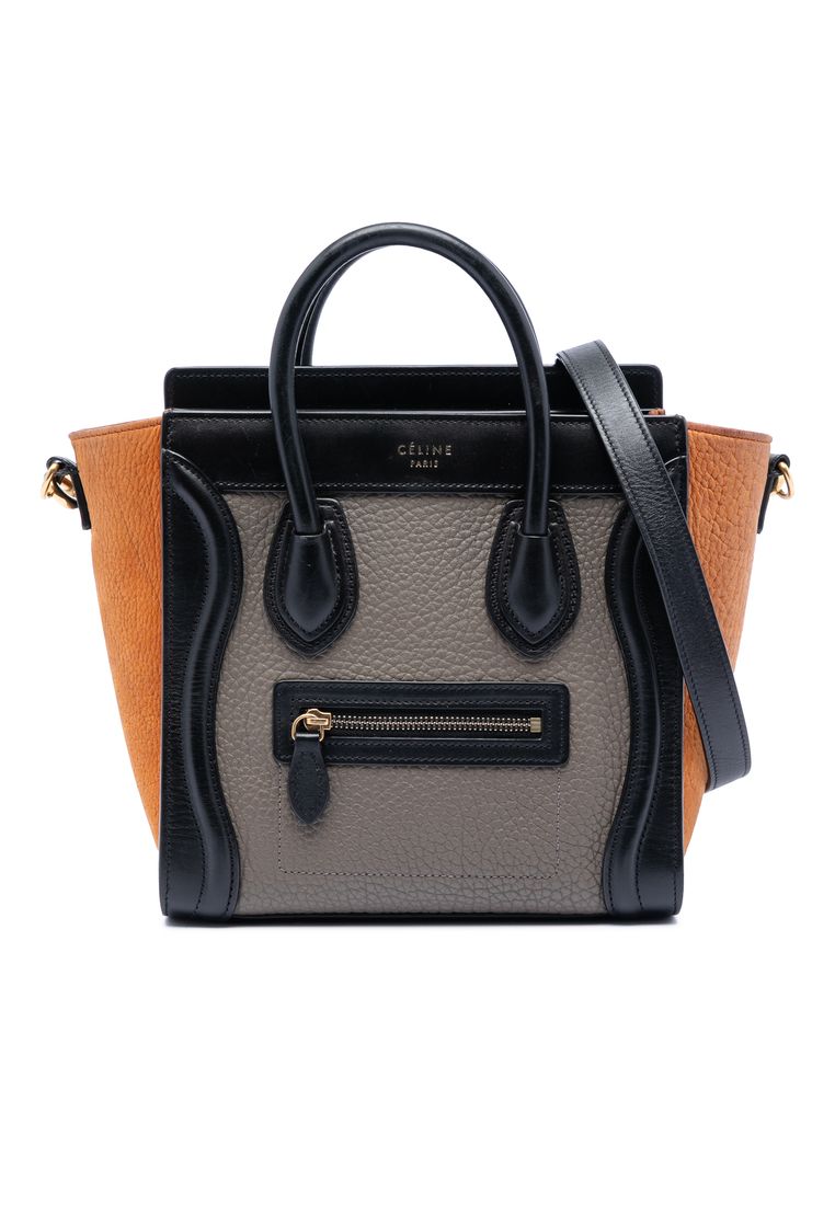 CELINE Pre-Loved Celine Nano Tricolor Leather Luggage Tote