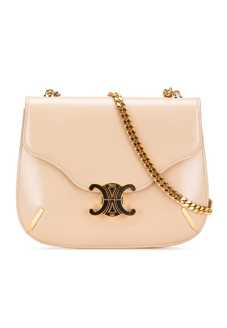 CELINE Pre-Loved Celine Teen Shiny Calfskin Triomphe Besace Clea Chain Crossbody