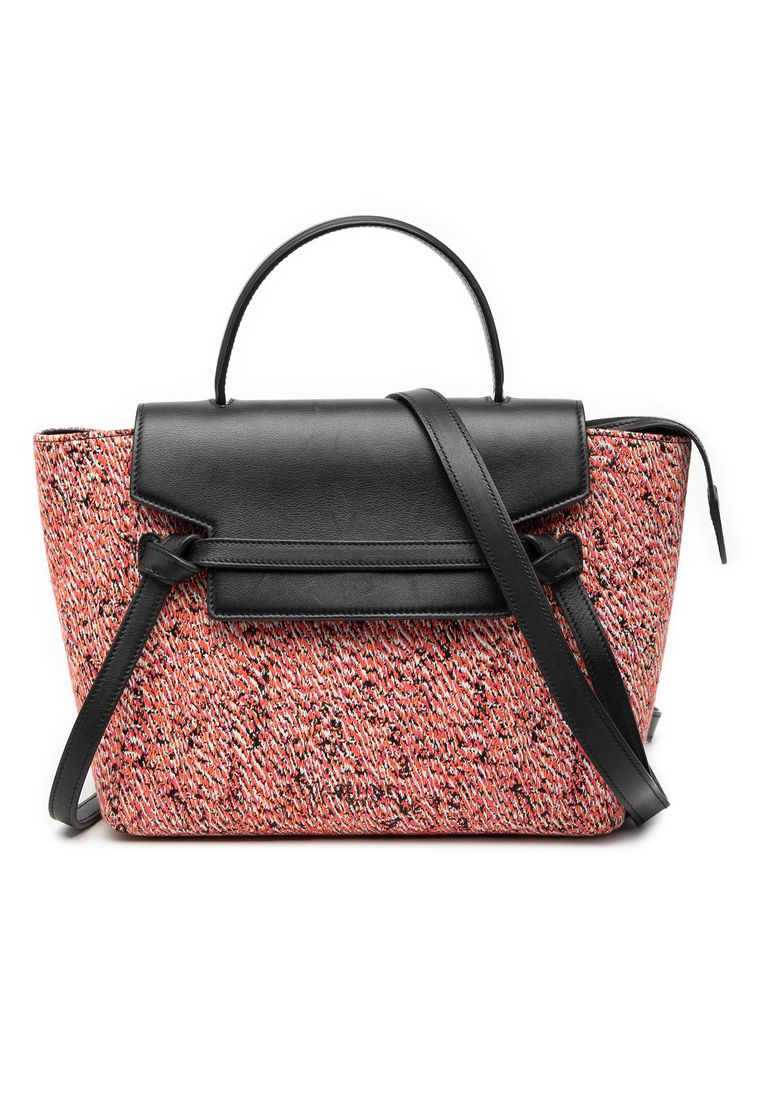 CELINE Pre-Loved Celine Micro Tweed Belt Satchel