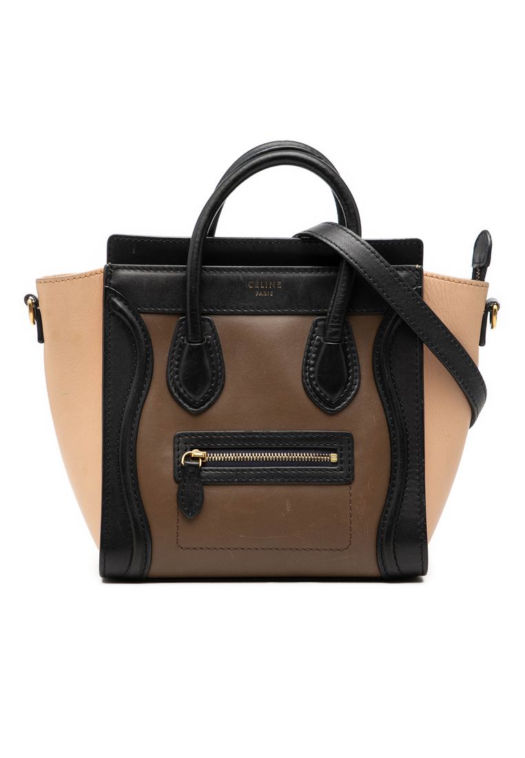 CELINE Pre-Loved Celine Nano Tricolor Leather Luggage Tote