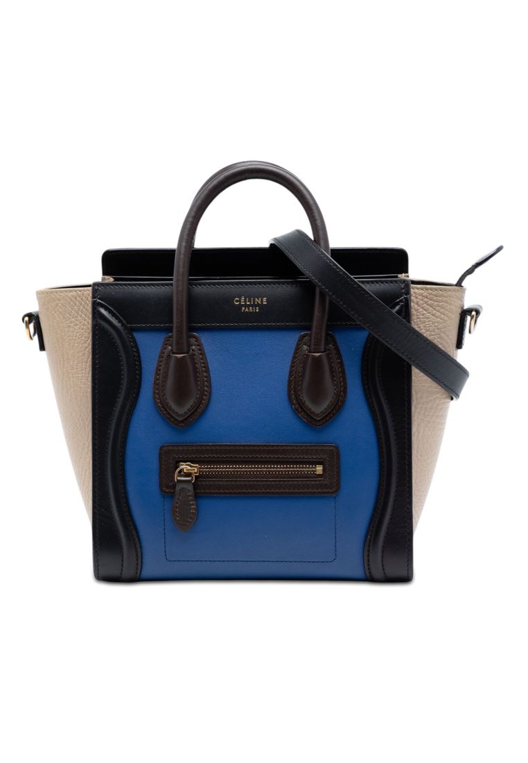 CELINE Pre-Loved Celine Nano Tricolor Leather Luggage Tote
