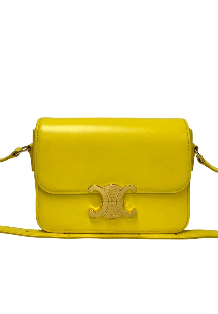 CELINE Pre-Loved Celine Teen Shiny Calfskin Triomphe Crossbody