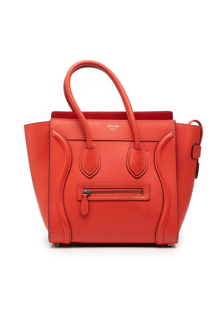 CELINE Pre-Loved Celine Micro Leather Luggage Tote