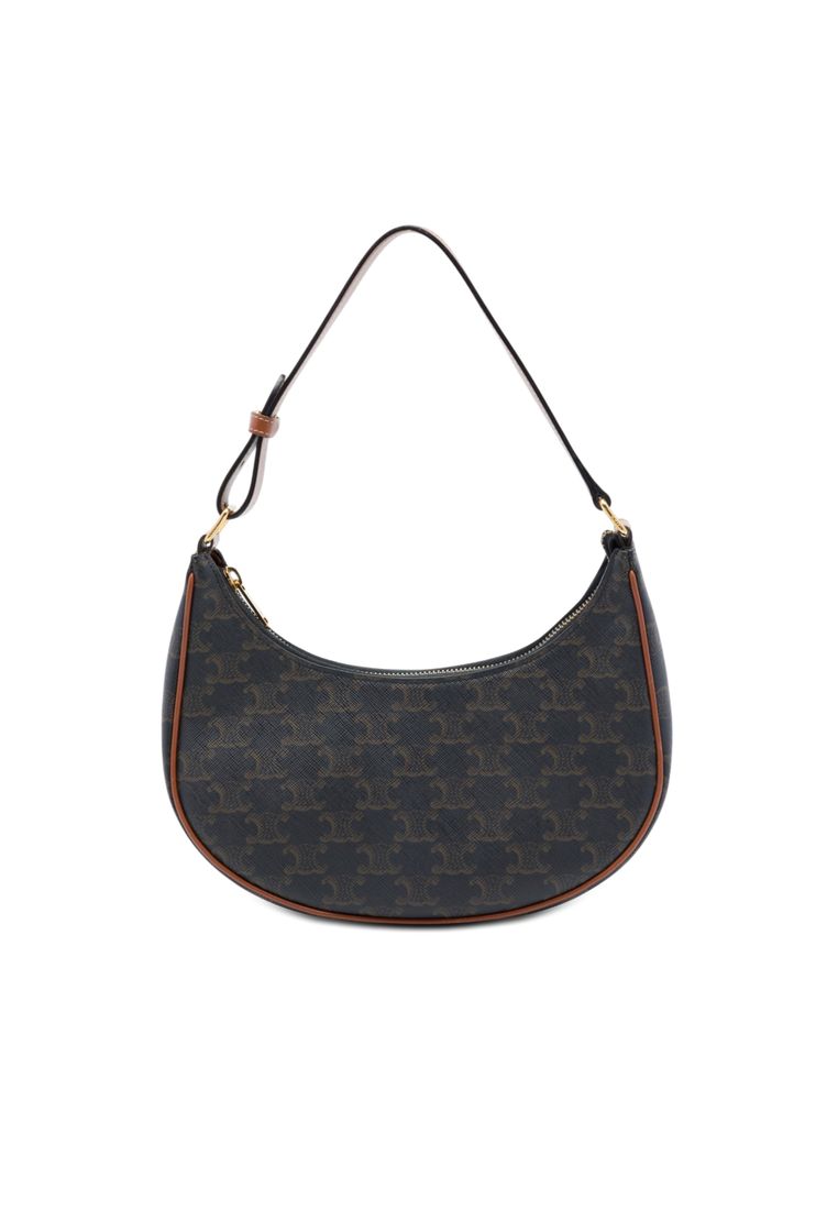 CELINE Pre-Loved Celine Medium Triomphe Coated Canvas Ava Shoulder Bag