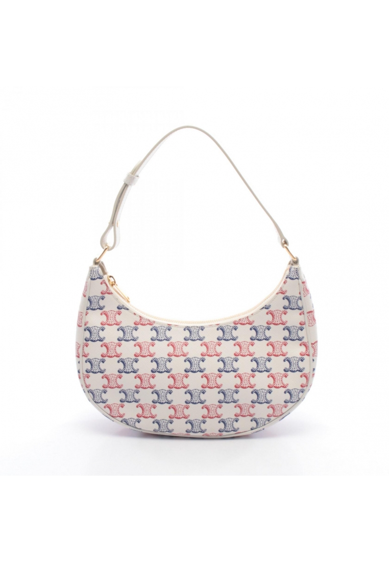 Celine Pre-Loved Celine AVA Ava Triomphe one shoulder bag PVC leather white Red blue