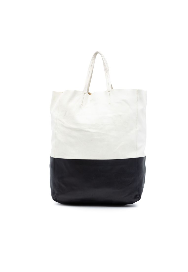 CELINE Pre-Loved Celine Bicolor Leather Vertical Cabas Tote
