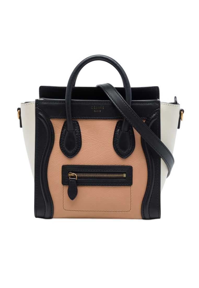 CELINE Pre-Loved Celine Nano Tricolor Leather Luggage Tote