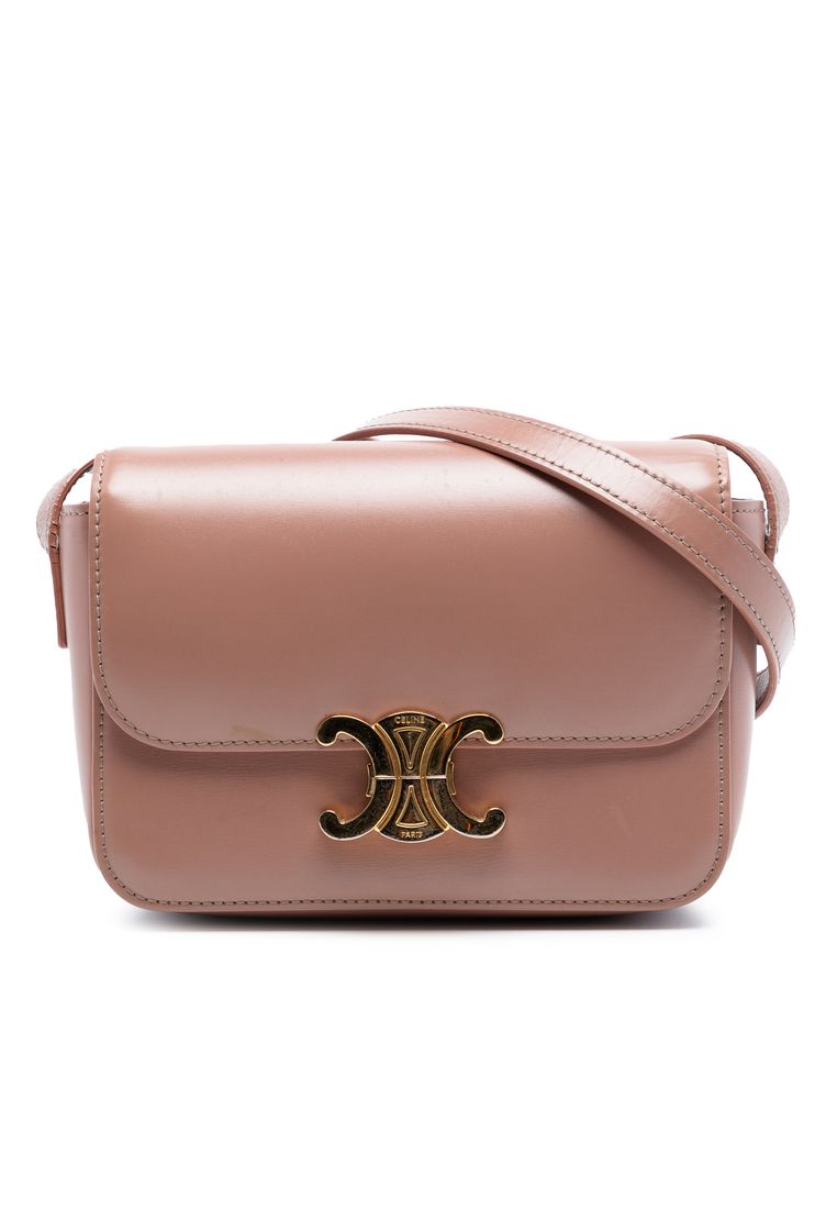 CELINE Pre-Loved Celine Teen Shiny Calfskin Triomphe Crossbody