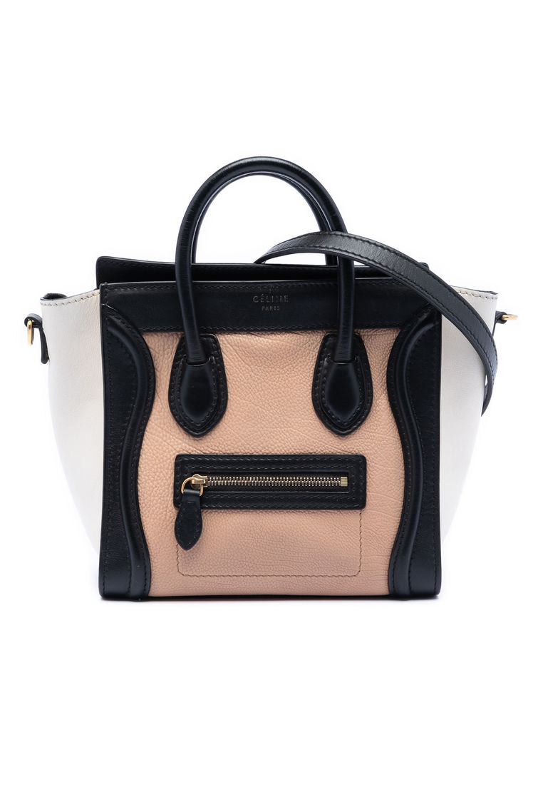 CELINE Pre-Loved Celine Nano Tricolor Leather Luggage Tote