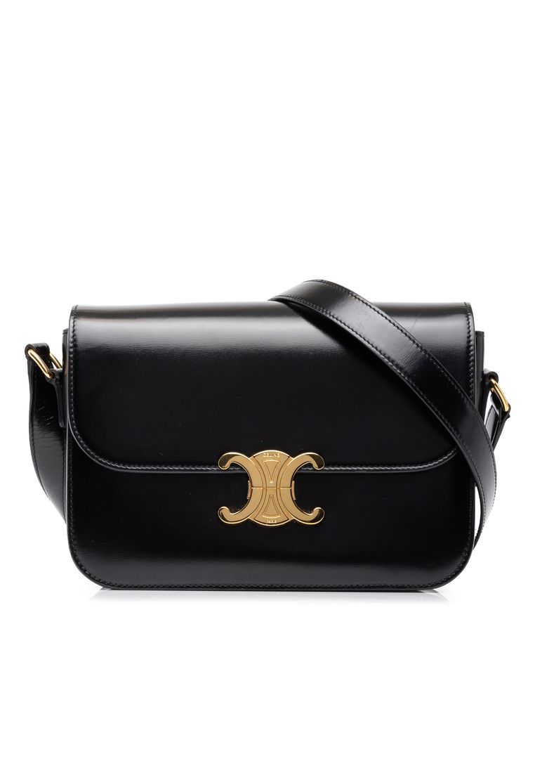Celine Pre-Loved Celine Classique Shiny Calfskin Triomphe Crossbody