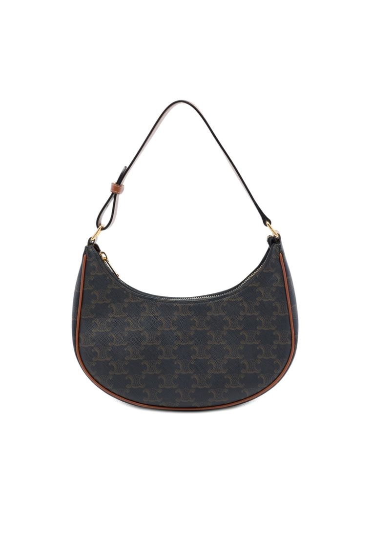Celine Pre-Loved Celine Medium Triomphe Coated Canvas Ava Shoulder Bag