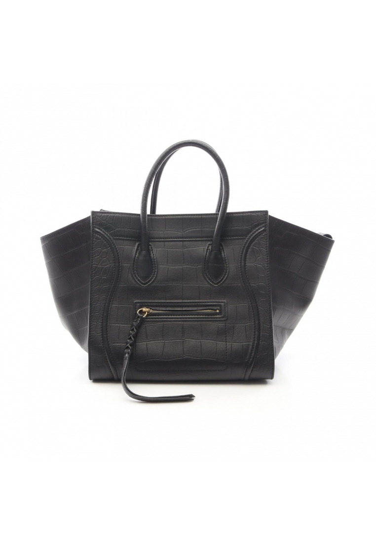 CELINE Pre-Loved Celine luggage phantom Handbag tote bag leather black