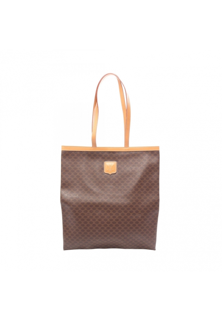 CELINE Pre-Loved Celine Macadam Shoulder bag tote bag PVC leather Dark brown Brown