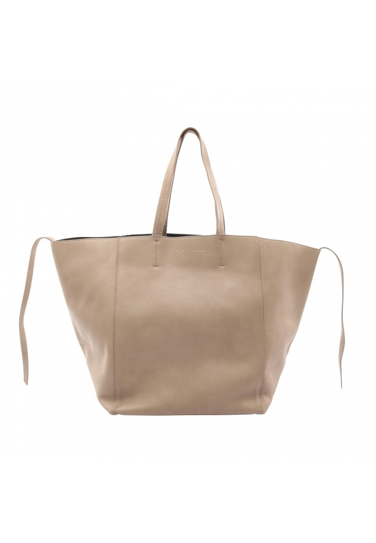 CELINE Pre-Loved Celine hippopotamus phantom Handbag tote bag leather Gray beige