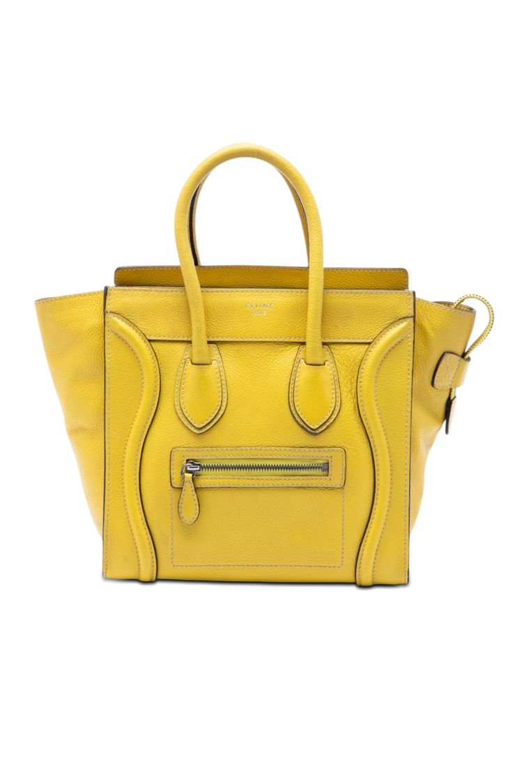 CELINE Pre-Loved Celine Micro Leather Luggage Tote