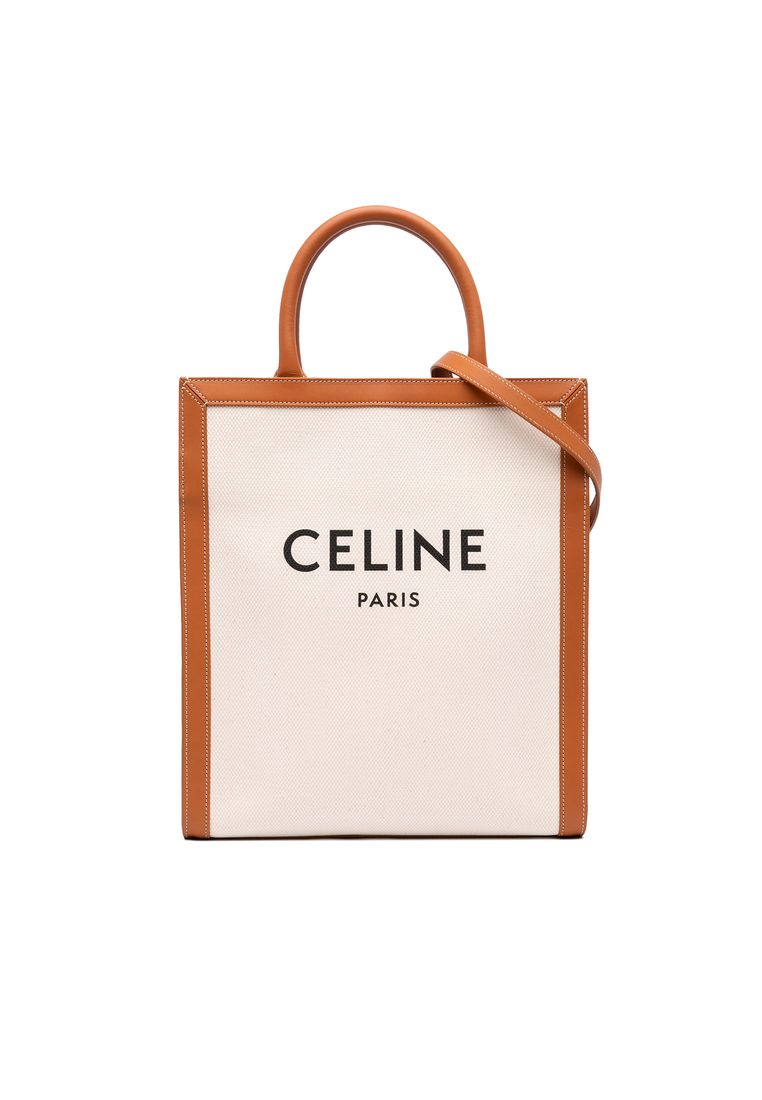 CELINE Pre-Loved Celine Small Canvas Vertical Cabas Satchel