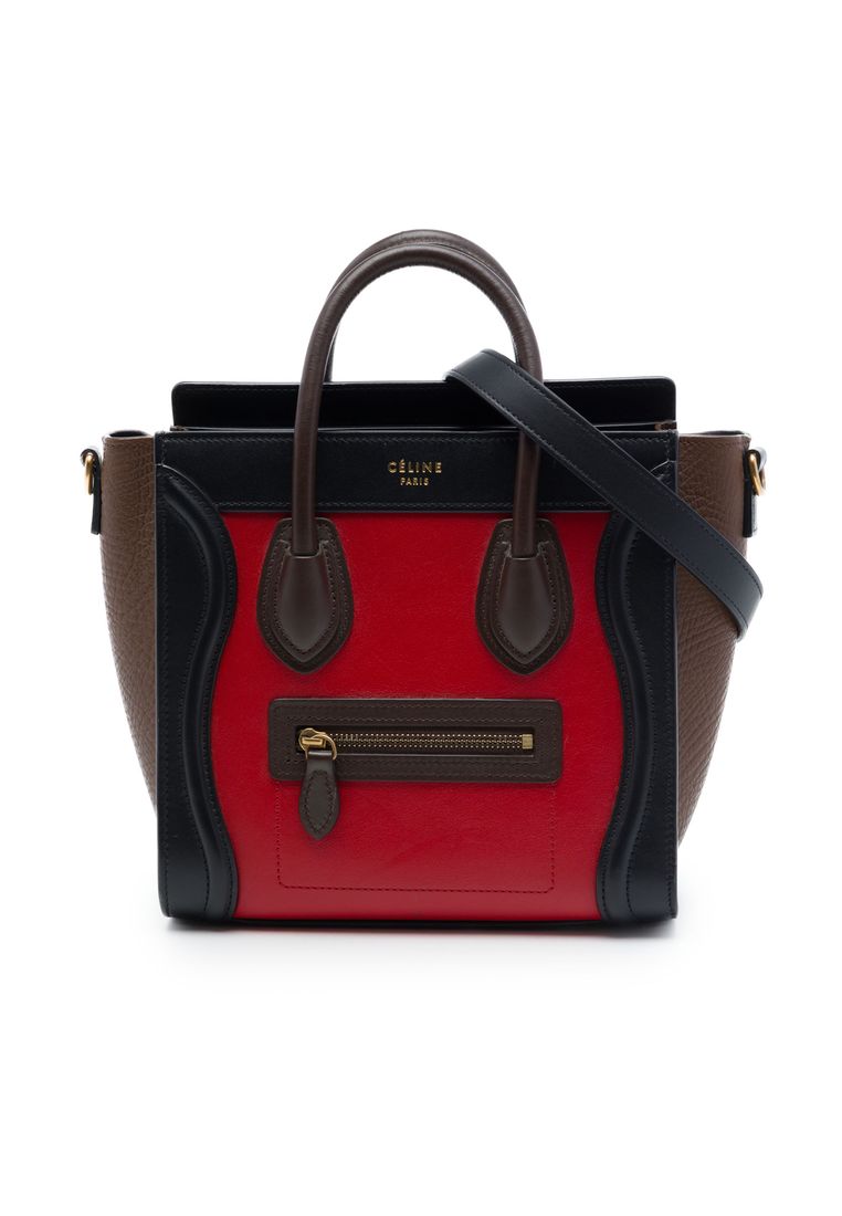 CELINE Pre-Loved Celine Nano Tricolor Leather Luggage Tote