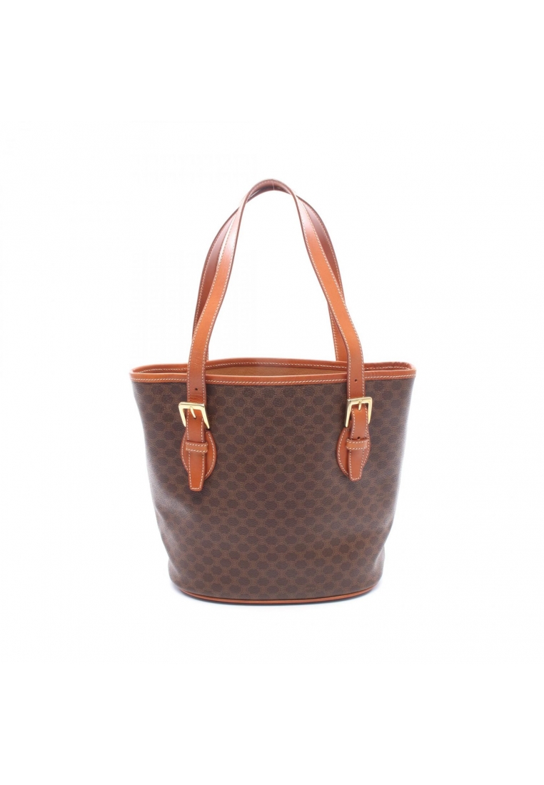 CELINE Pre-Loved Celine Macadam Shoulder bag tote bag PVC leather Brown Dark brown