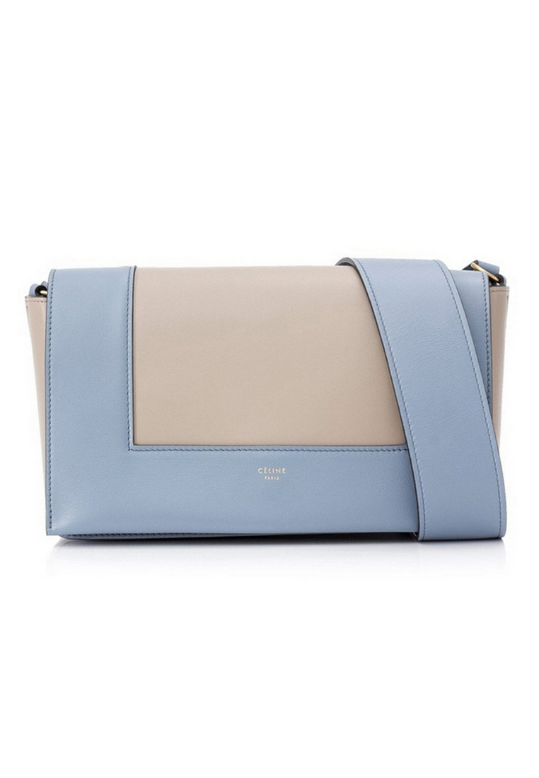 CELINE Frame Medium Crossbody Bag for Women in Light Taupe/Medium Blue