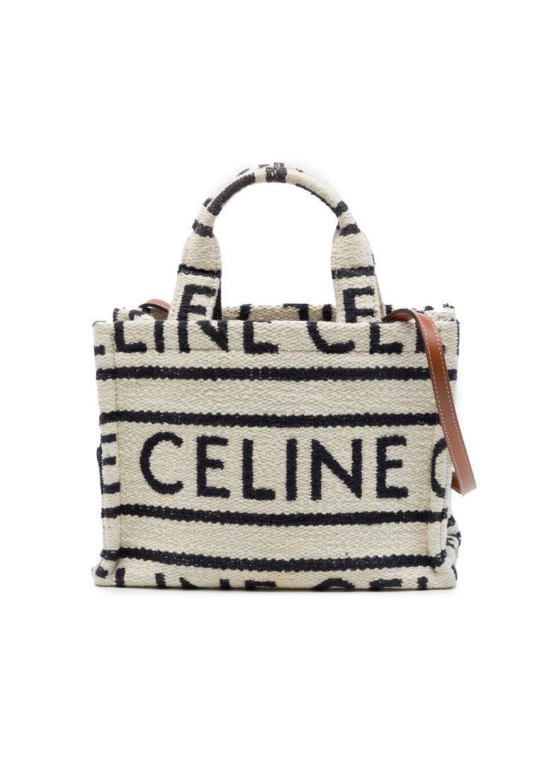 CELINE Pre-Loved Celine Small Canvas Cabas Thais Satchel