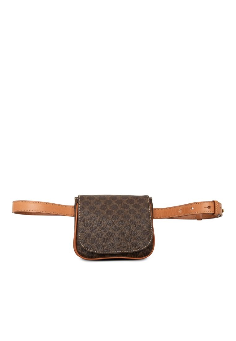 CELINE Pre-Loved Celine Macadam Coated Canvas Belt Bag