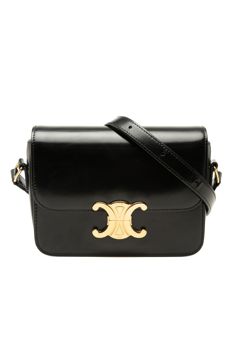 Celine Pre-Loved Celine Teen Shiny Calfskin Triomphe Crossbody