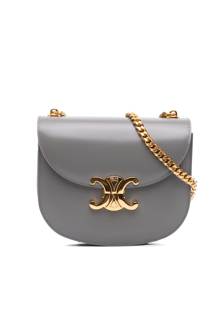 Celine Pre-Loved Celine Teen Shiny Calfskin Triomphe Besace Clea Chain Crossbody